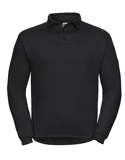 Workwear-Sweatshirt mit Kragen und Knopfleiste [Black, XS]
