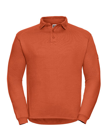 Workwear-Sweatshirt mit Kragen und Knopfleiste [Orange, 4XL]