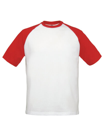 T-Shirt Base-Ball [White Red, XL]