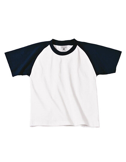 T-Shirt Base-Ball / Kids [White Navy, 110/116]