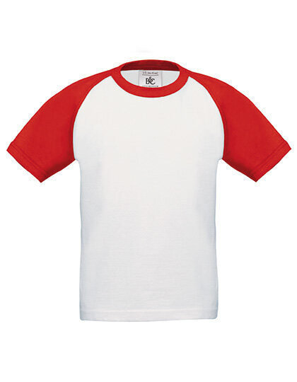 T-Shirt Base-Ball / Kids [White Red, 110/116]