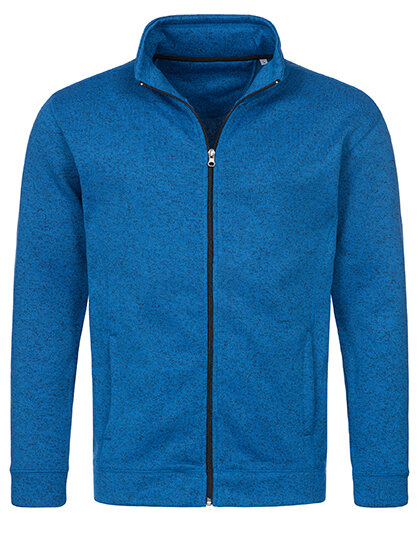 Active Knit Fleece Jacket [Blue Melange, XL]