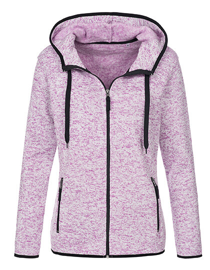 Active Knit Fleece Jacket for women [Purple Melange, XL]