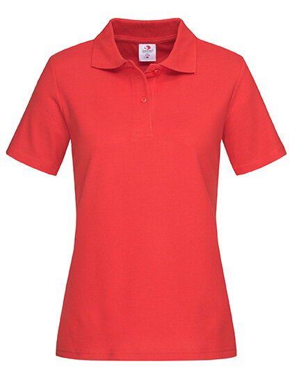 Short Sleeve Polo for women [Scarlet Red, L]