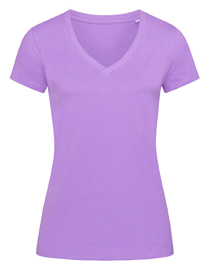 Janet Organic V-Neck for women [Lavender Purple, L]