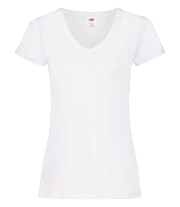 Lady-Fit V-Neck Valueweight, Fotl   [Weiß, S]