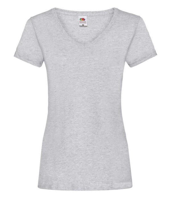Lady-Fit V-Neck Valueweight, Fotl   [Graumeliert, M]