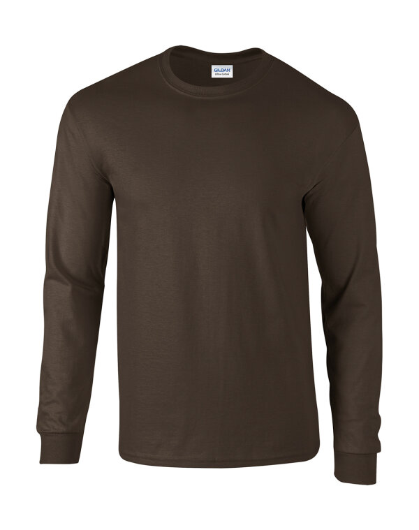 Ultra Cotton™ Long Sleeve T- Shirt [Dark Chocolate, S]