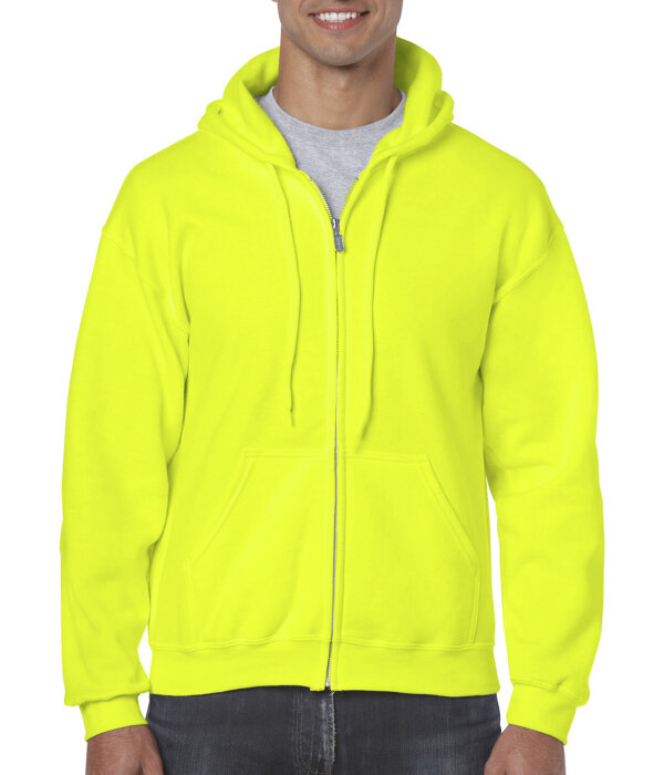 Heavy Blend Full Zip Hooded Sweatshirt [Safety Green, M]