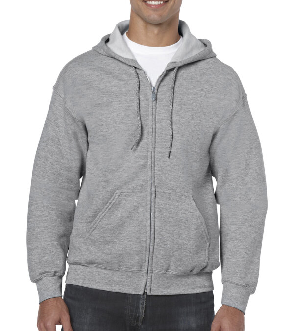 Heavy Blend Full Zip Hooded Sweatshirt [Sport Grey (Heather), 3XL]