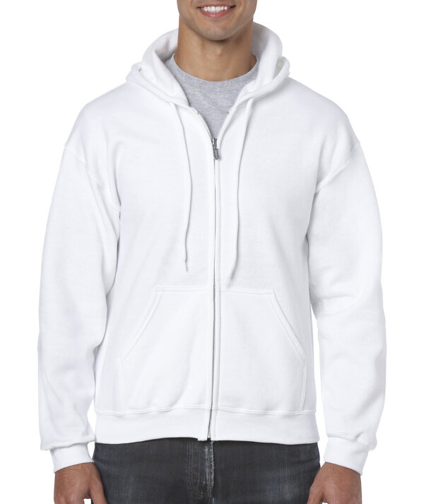 Heavy Blend Full Zip Hooded Sweatshirt [White, 3XL]