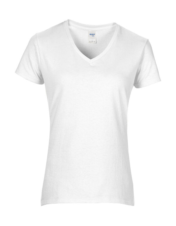 Premium Cotton® Ladies` V-Neck T-Shirt [White, 2XL]