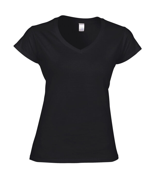 Softstyle® Ladies´ V-Neck T-Shirt [Black, S]