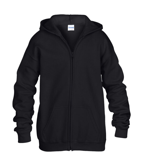 Heavy Blend™ Youth Full Zip Hooded Sweatshirt [Black, 164]