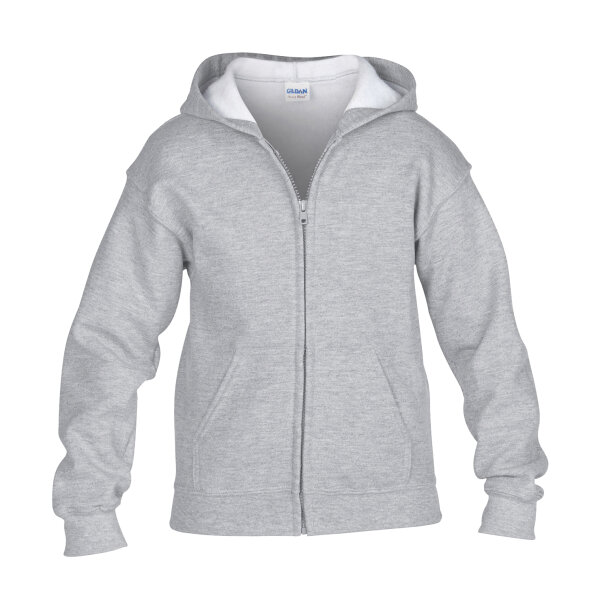 Heavy Blend™ Youth Full Zip Hooded Sweatshirt [Sport Grey (Heather), 104/110]
