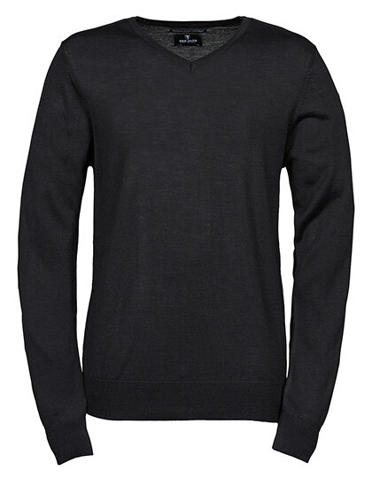 Mens V-Neck Sweater [Black, S]
