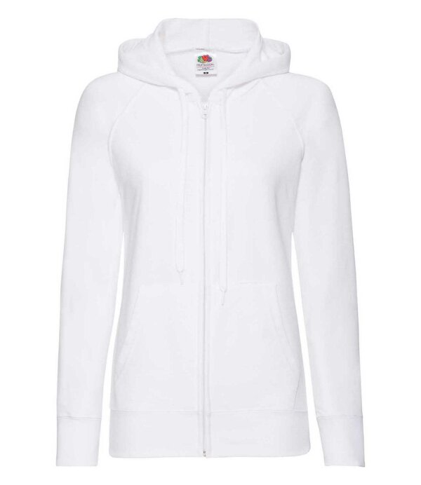 Lady Fit Lightweight Hooded Sweat Jacket [Weiß, S]
