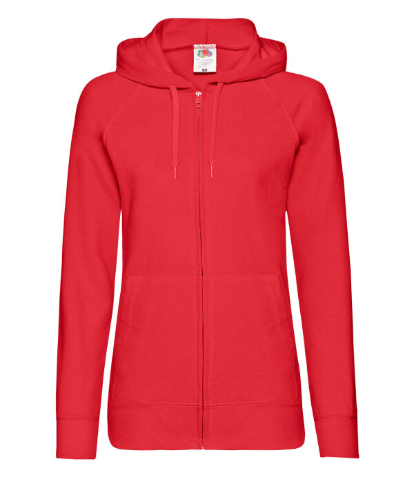 Lady Fit Lightweight Hooded Sweat Jacket [Rot, M]