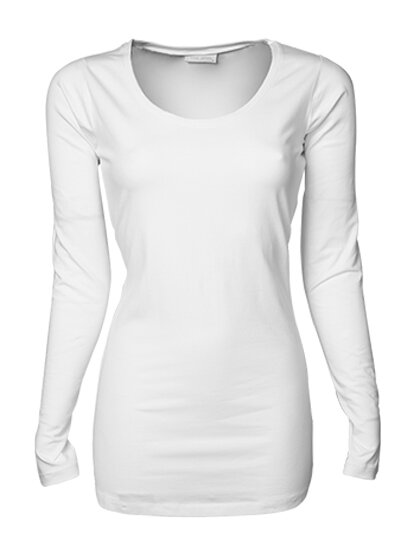 Ladies Stretch Long Sleeve Extra Long [White, L]