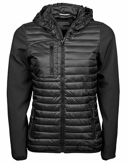 Ladies Hooded Crossover Jacket [Black Black, 2XL]