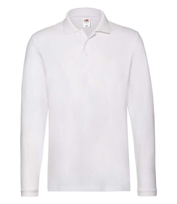 Premium Long Sleeve Polo [Weiß, XL]