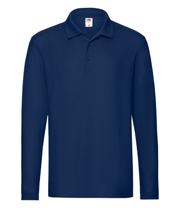 Premium Long Sleeve Polo [Navy, M]