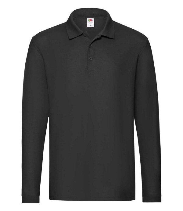 Premium Long Sleeve Polo [Schwarz, 2XL]