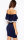 Körperbetontes Bardot-Kleid mit süßer Spitze in Navy