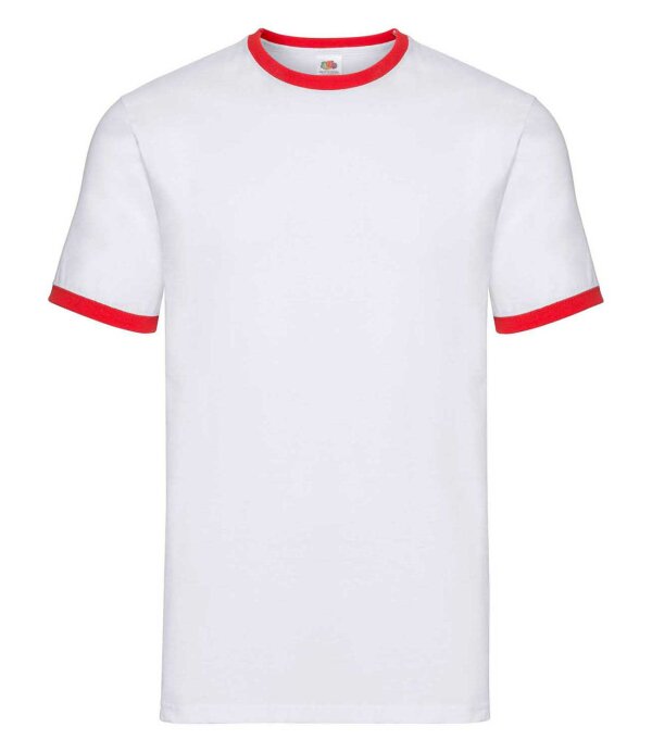 Ringer T Valueweight [Weiß-Rot, XL]