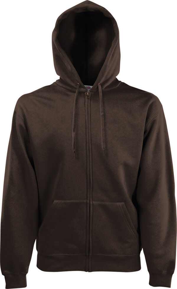 Premium Hooded Sweat Jacket [Braun, XL]