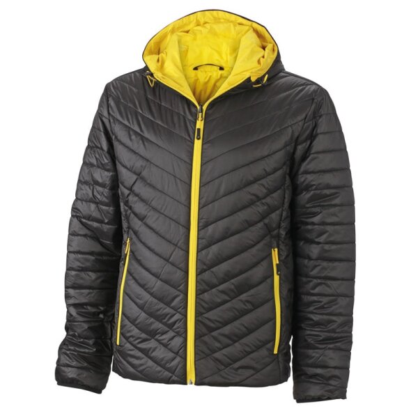 Mens Lightweight Jacket [black yellow, 2XL]