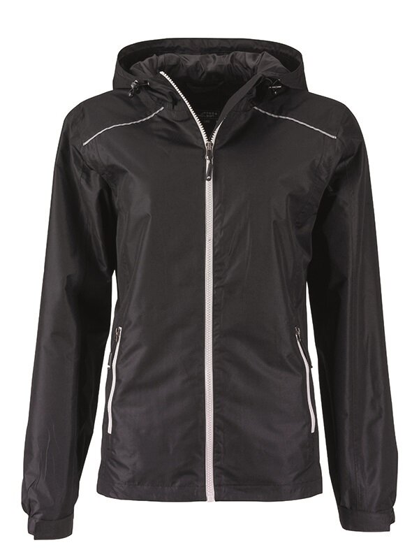 Ladies Rain Jacket [black silver, 2XL]