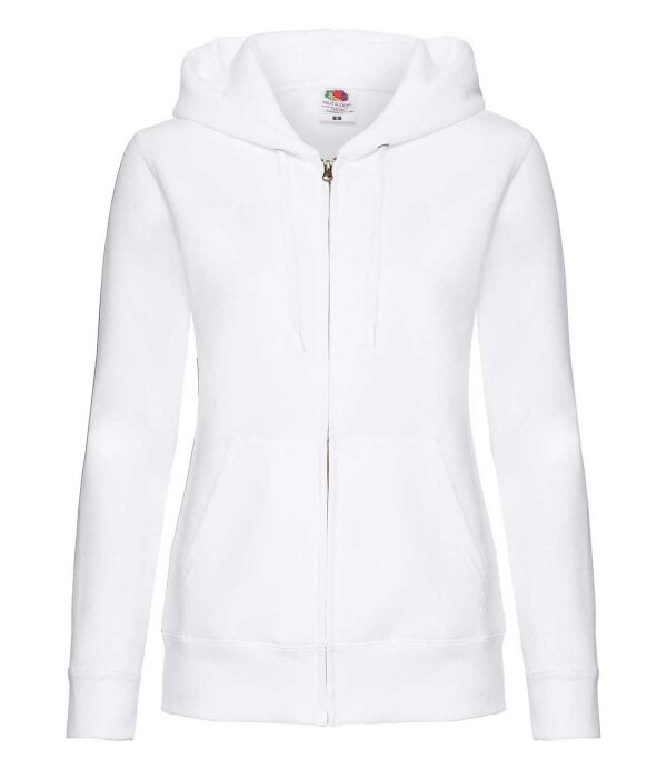Lady-Fit Premium Hooded Sweat Jacket [Weiß, 2XL]