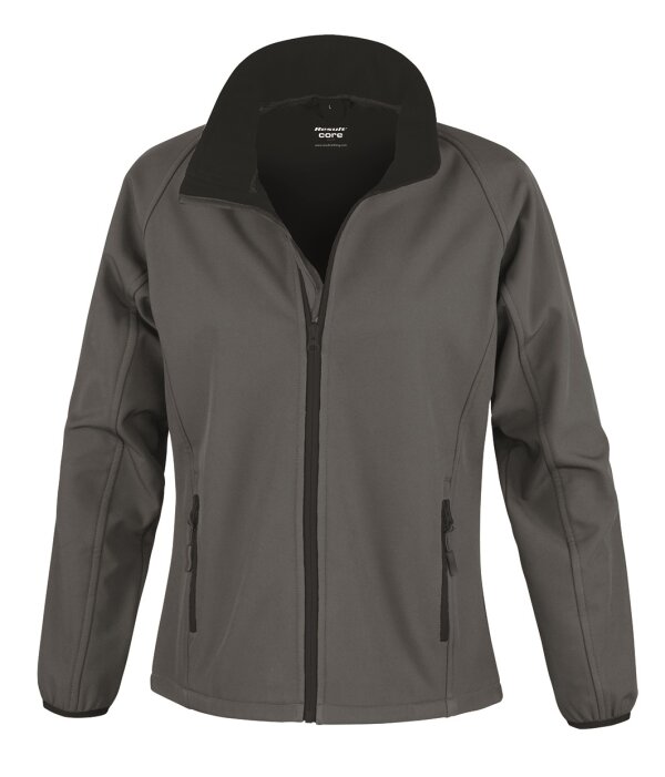 Womens Printable Softshell Jacket [grey black, M]