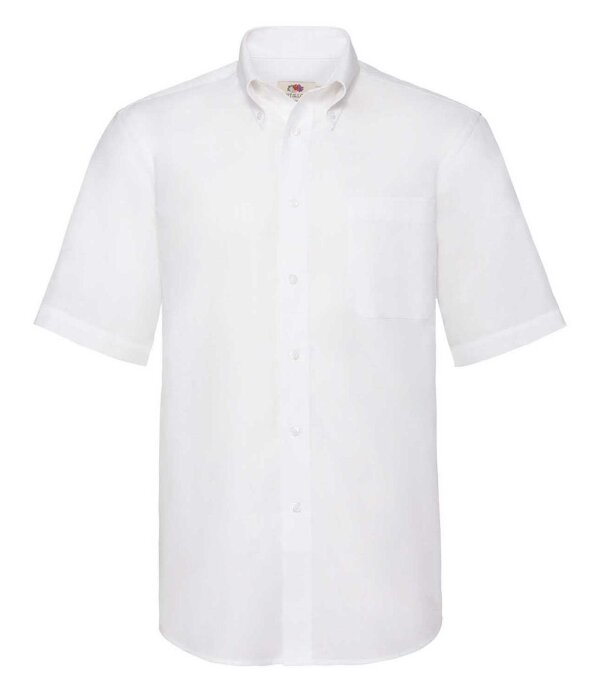 Men`s Short Sleeve Oxford Shirt [White, 2XL]