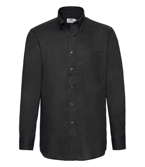 Men`s Long Sleeve Oxford Shirt [Black, S]
