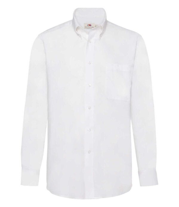 Men`s Long Sleeve Oxford Shirt [White, 3XL]