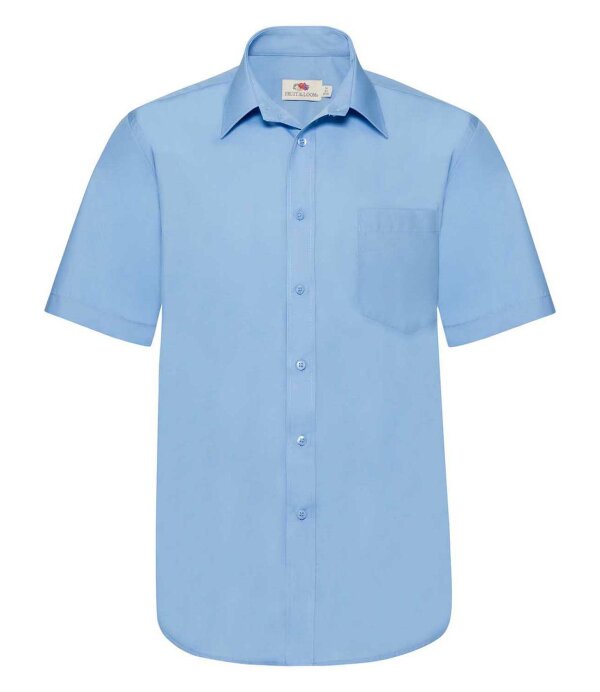 Men`s Long Sleeve Poplin Shirt [Mid Blue, 2XL]